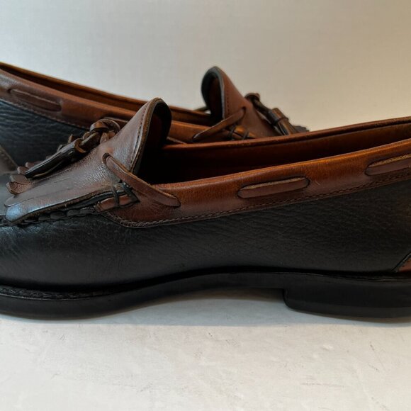 Allen‎ Edmonds Nashua Tassel Kiltie Leather Loafers Black Brown Shoes Mens 9.5 D
